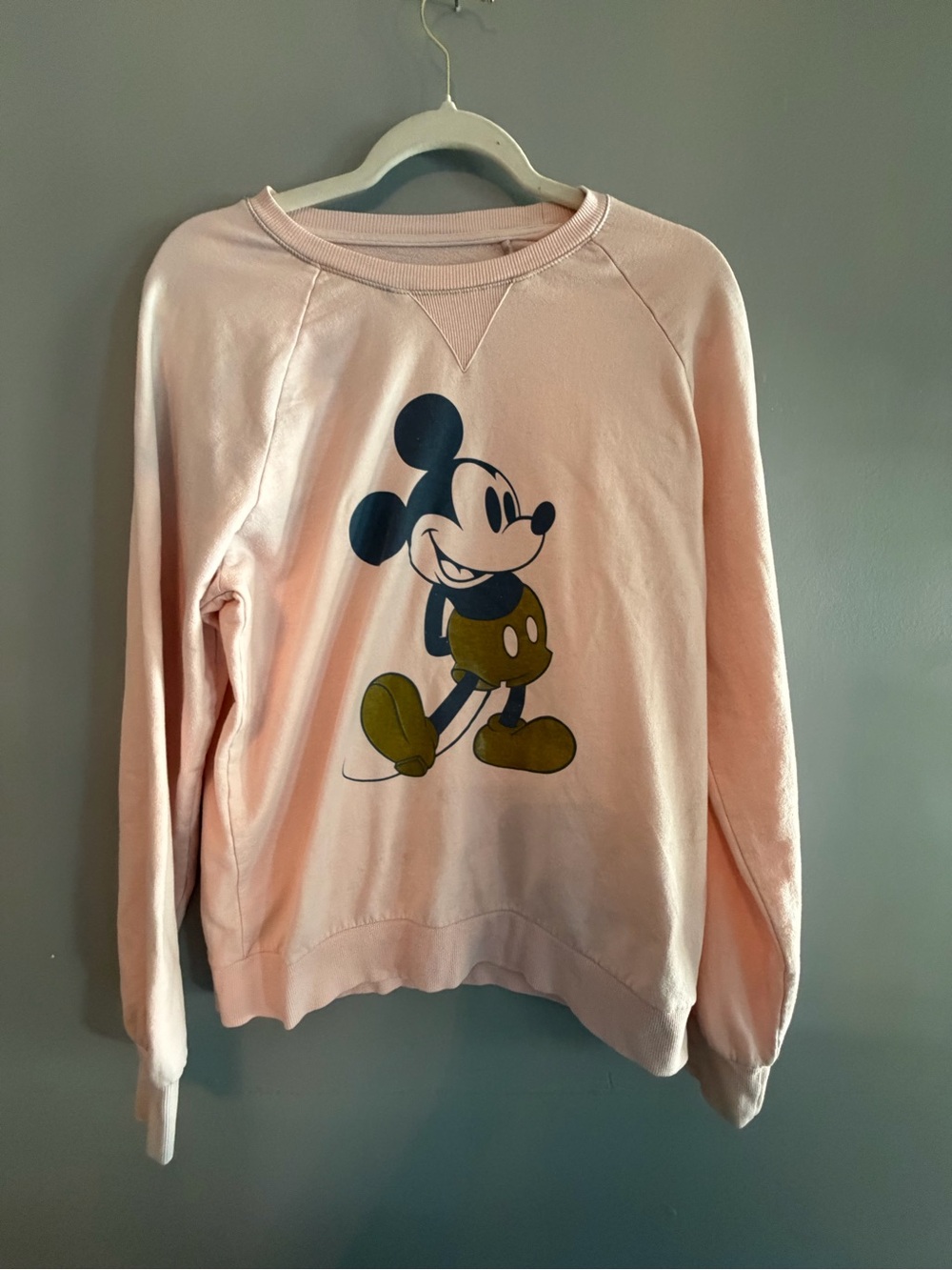 Disney Pink Mickey Mouse Crewneck Sweatshirt Size Small